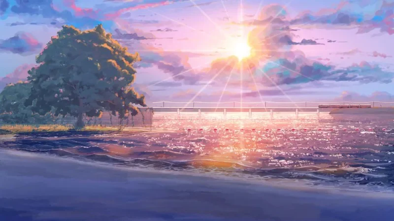 Ảnh phong cảnh anime bình minh - hình 4
