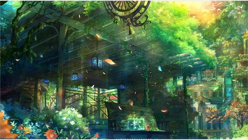Tranh phong cảnh anime kỳ ảo - hình 3