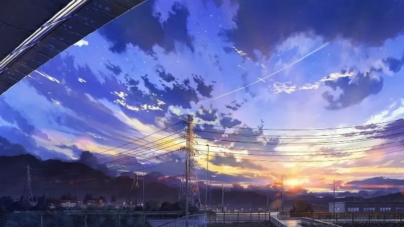 Ảnh phong cảnh anime bình minh - hình 1