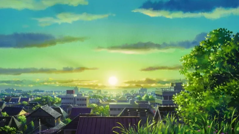 Ảnh phong cảnh anime bình minh - hình 3