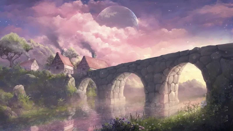 Tranh phong cảnh anime kỳ ảo - hình 4