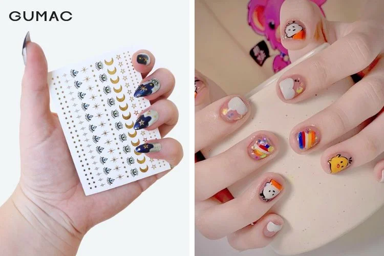 Cách sơn móng tay tại nhà cùng với sticker