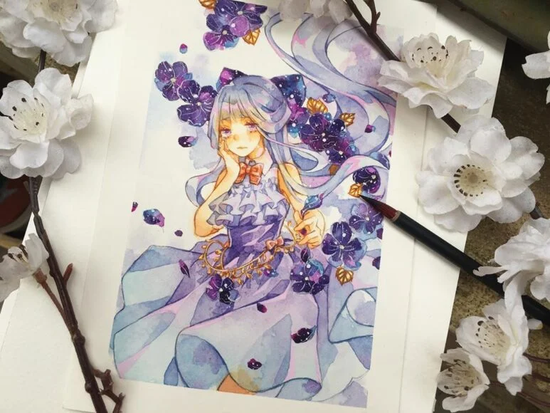 Hình vẽ anime đẹp duyên dáng