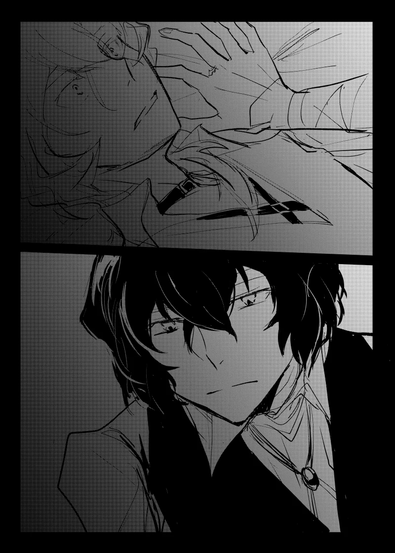 Hình nền manga đen trắng với nhân vật nam tóc đen