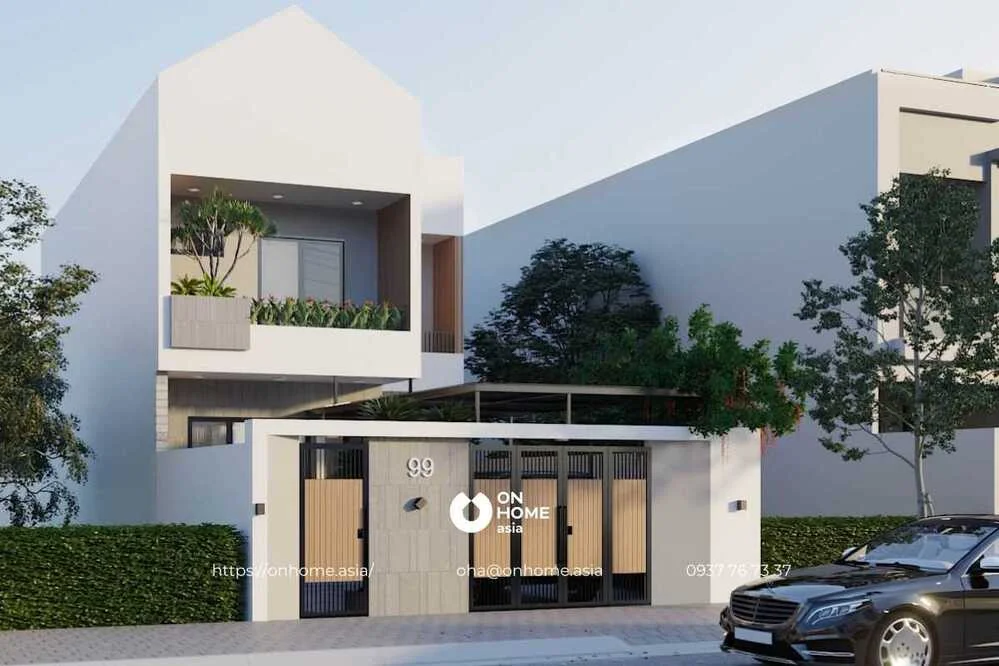 Mẫu nhà ống 2 tầng đẹp 4 phòng ngủ sang chảnh