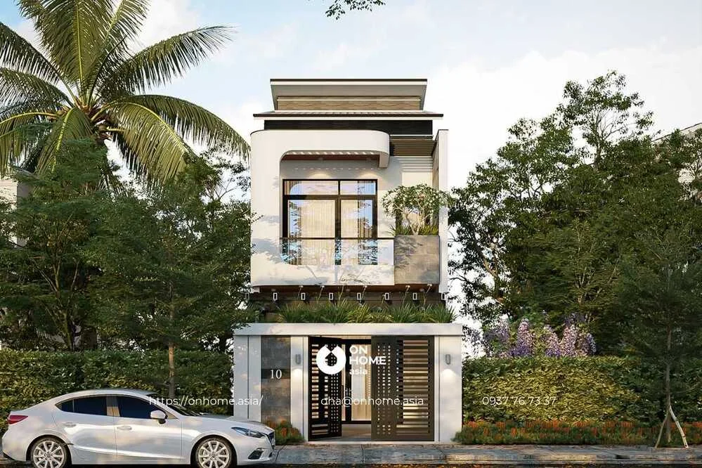 Thiết kế nhà ống 2 tầng hiện đại, sang chảnh