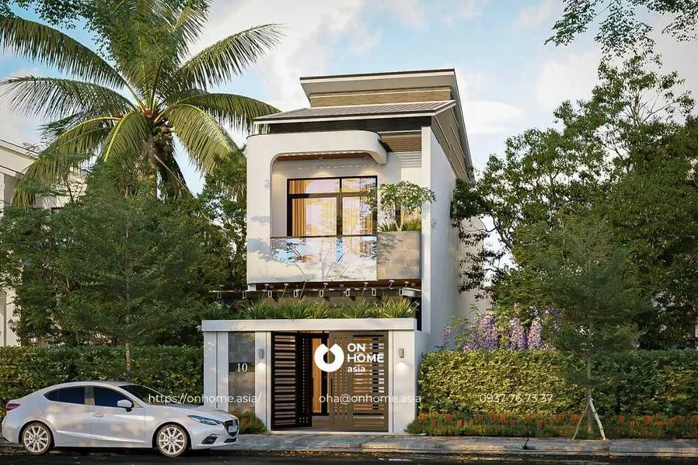 Thiết kế nhà ống 2 tầng hiện đại, sang trọng