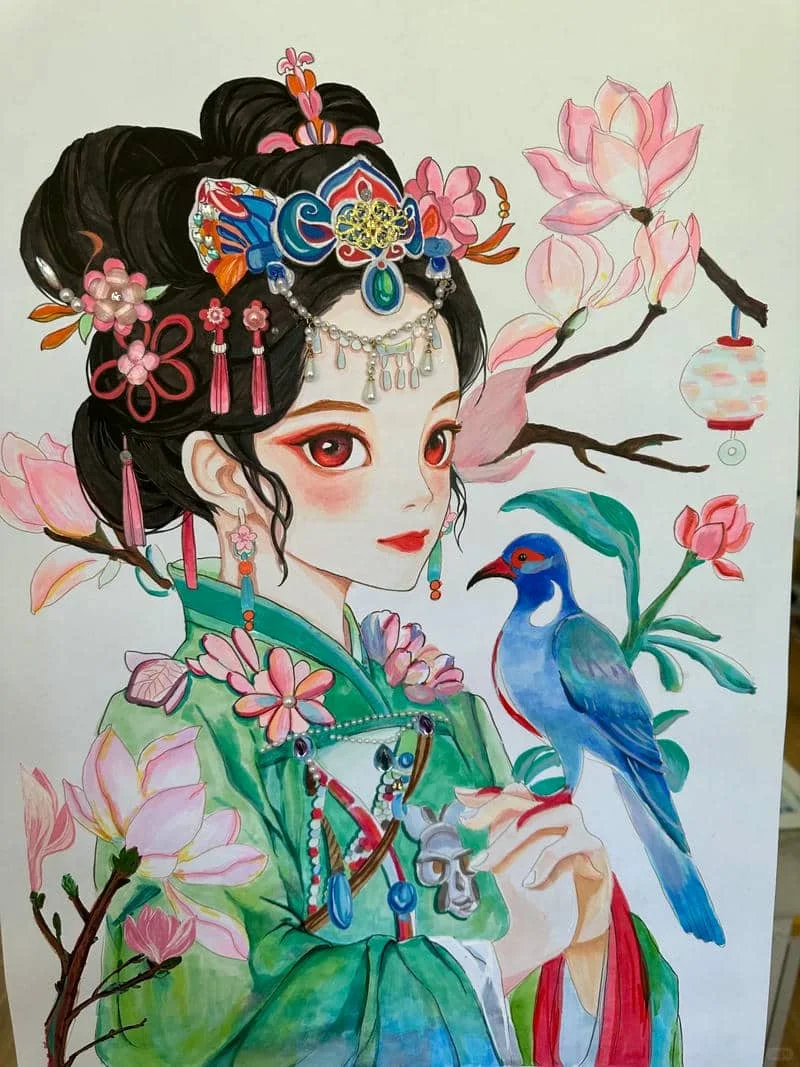 vẽ tranh anime nữ cổ trang