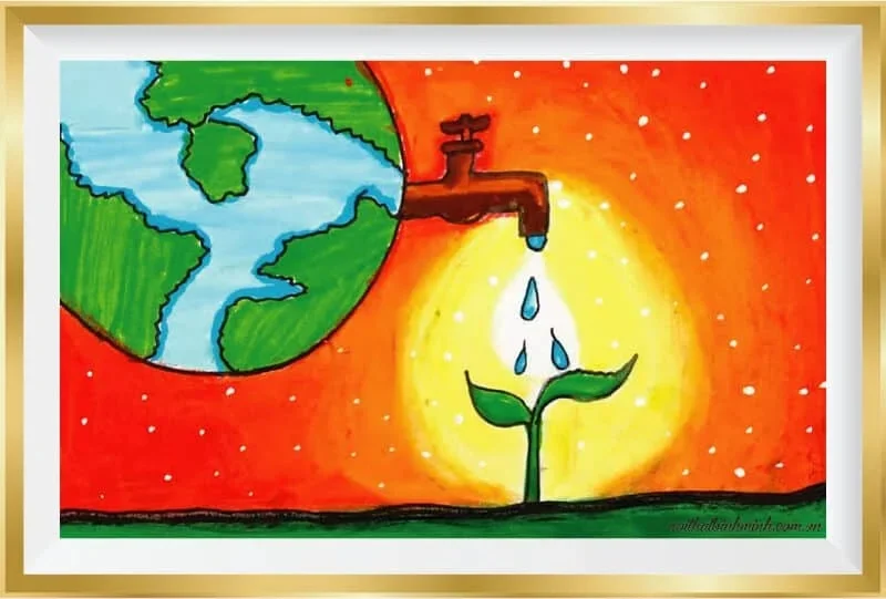 Tranh vẽ “Giọt nước nuôi dưỡng sự sống” ( Nguồn: Internet)