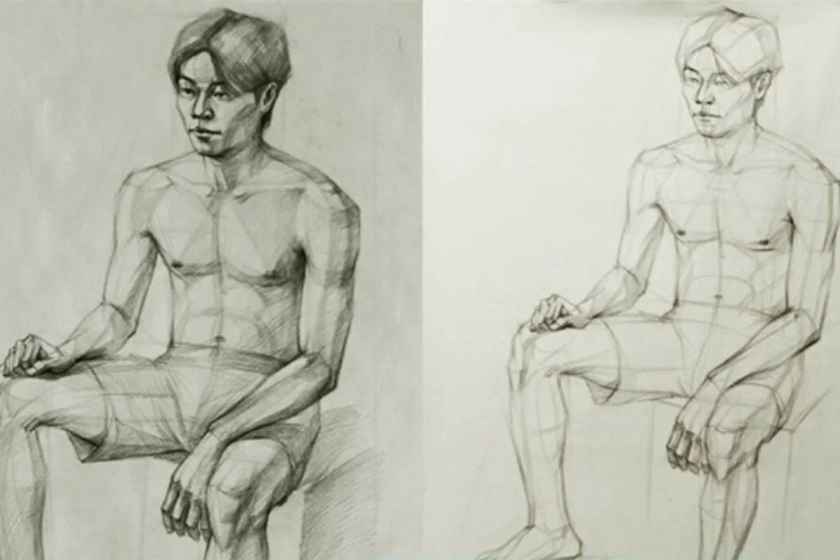 Vẽ dáng người ngồi cực đơn giản chỉ với vài bước cho người mới học