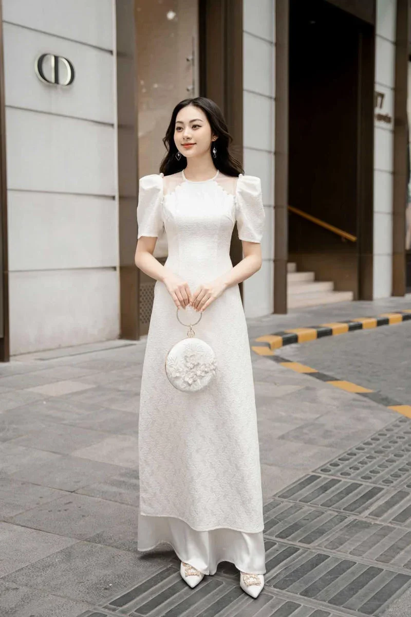 Tổng hợp những mẫu áo dài trắng đẹp xinh, duyên dáng nhất